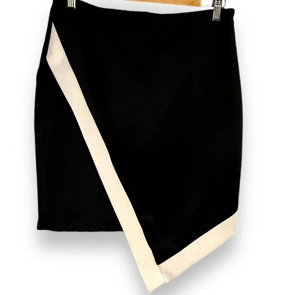 Trixxi Asymmetrical Mini Skirt Women's Large Black Party Stretch Festival Casual